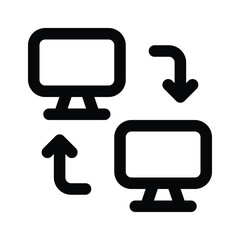 Computer data transfer icon in modern style