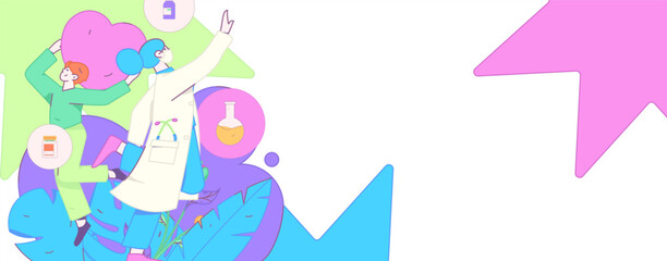 Medical characters fighting the epidemic flat vector concept operation hand drawn illustration
