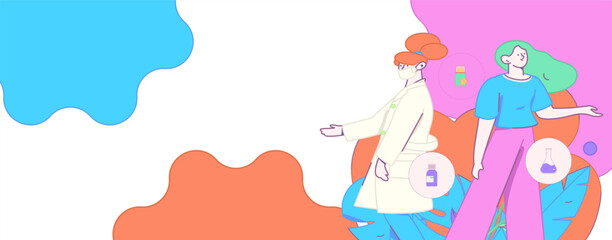 Medical characters fighting the epidemic flat vector concept operation hand drawn illustration
