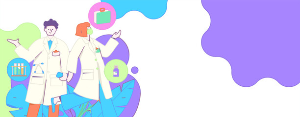 Medical characters fighting the epidemic flat vector concept operation hand drawn illustration
