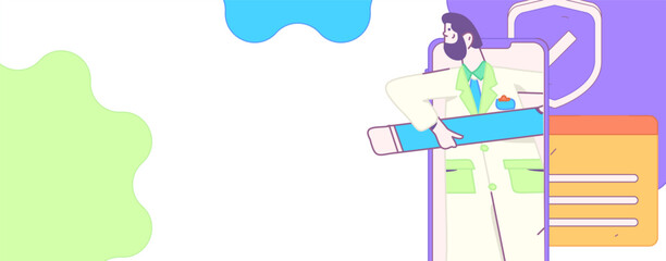 Medical characters fighting the epidemic flat vector concept operation hand drawn illustration
