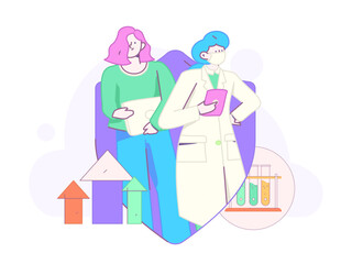 Medical characters fighting the epidemic flat vector concept operation hand drawn illustration
