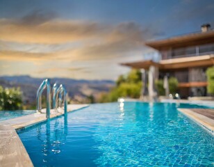 Naklejka premium Basen hotelowy w apartamencie - luksusowy wypoczynek