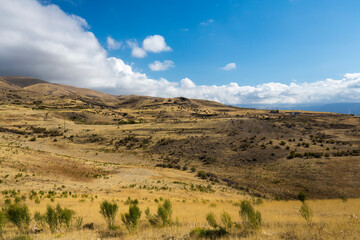 View of the mountains in the autumn