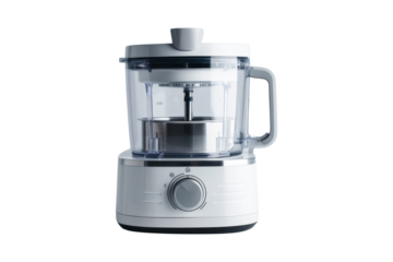 White Electric Food Processor isolated on white backgground