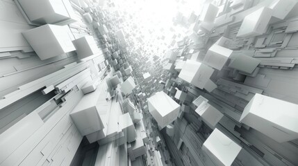 Abstract white cube background