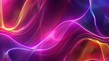 a modern flat colourful abstract background with flowing lines neon glowing profile picture border frame 