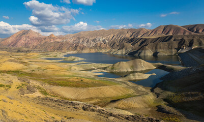 Panoramic view of the Azat reservoir in Armenia