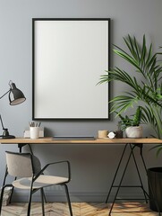 Study Desk Wall Art Picture Framework Mock-up