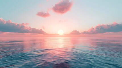Fototapeta premium Sunset reflecting on the ocean with waves and colorful sky