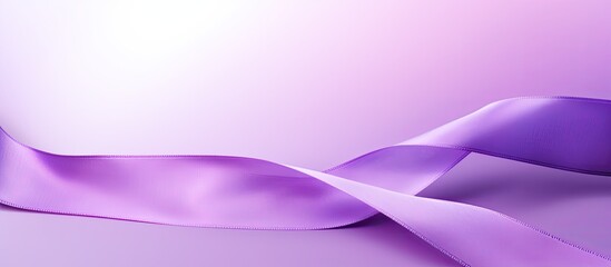 Lavender purple ribbon for World Cancer Day symbolizing support for those affected by cancer and raising awareness of different types of the disease Healthcare and medical copy space image