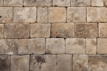 Fototapeta premium Processed collage of ancient yellow block wall texture. Background for banner, backdrop or texture