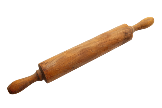 Wooden Rolling Pin isolated on white backgground