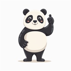 Naklejka premium Vector illustration cartoon of a cute panda over white background.