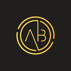 Luxury letter AB logo design.Royal premium letter AB logo design vector template