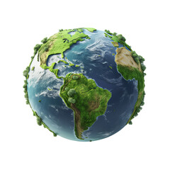 3d rendered planet Earth sphere globe isolated on a transparent background save Planet green Earth...