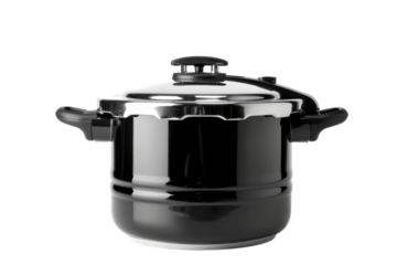Black Pressure Cooker with Silver Lid