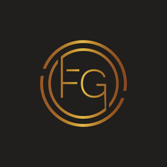 Luxury letter FG logo design.Royal premium letter FG logo design vector template