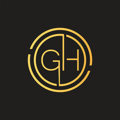 Luxury letter GH logo design.Royal premium letter GH logo design vector template