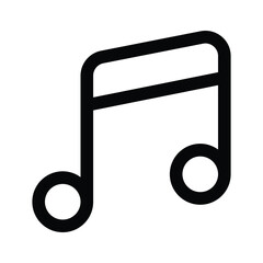 Music note, song, melody or tune vector icon for musical apps and websites, trendy design