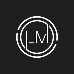 Luxury letter LM logo design.Royal premium letter LM logo design vector template