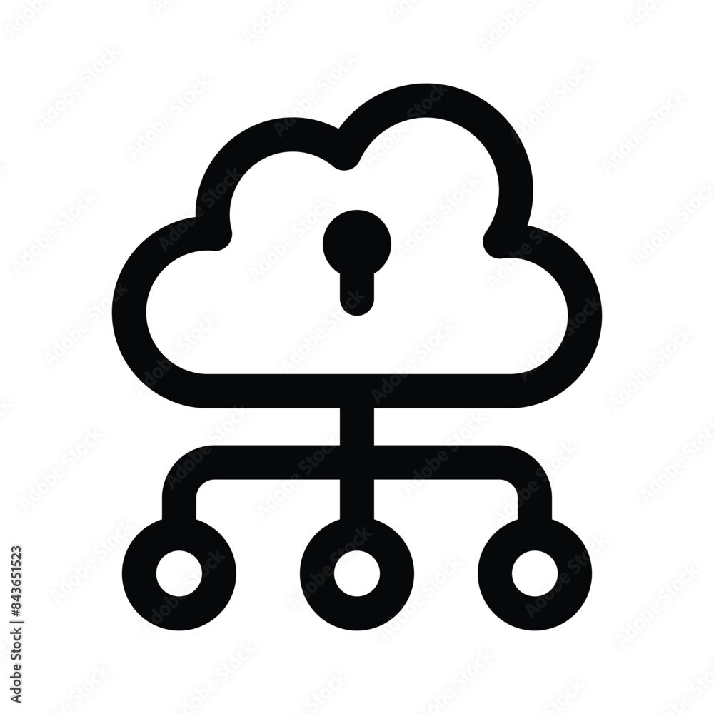 Wall mural trendy icon of cloud network security, ready to use vector