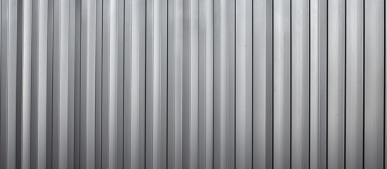 A close up of a textured gray corrugated metal or zinc surface with vertical lines perfect for a copy space image
