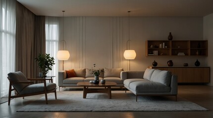 A minimalist modern living room