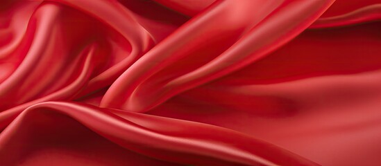 Obraz premium The background is a red satin or silk fabric providing a copy space image