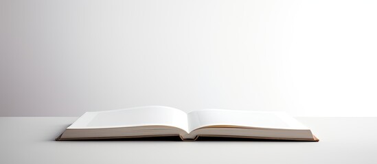 Open blank book on white background. copy space available