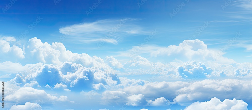 Sticker The vast blue sky with beautiful clouds sky. copy space available