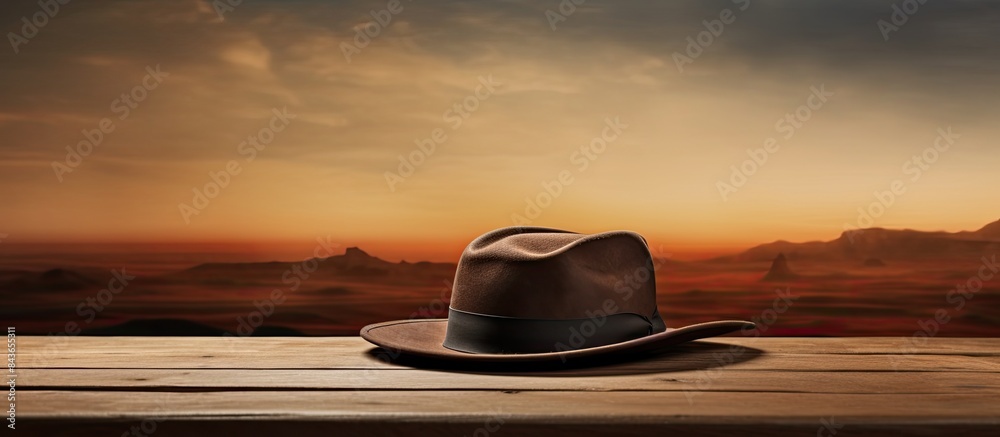 Poster A copy space image featuring a hat resting on a table signaling the perfect moment for a journey
