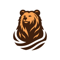 Modern professional grizzly bear logo for a sport team,
Bear stylized vector silhouette, logo template