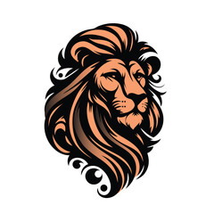 lion mascot head face illustration wild animal design vector symbol emblem icon silhouette king power sign