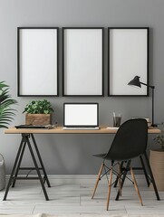 Study Desk Wall Art Picture Framework Mock-up