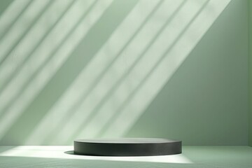 Green Leaves Background in product presentation podium design illustration.