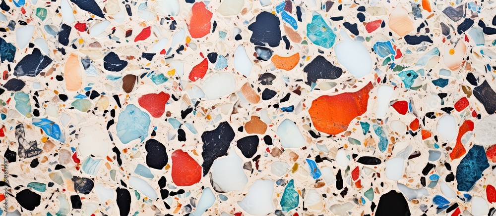 Aufkleber A polished stone texture and background resembling terrazzo can be seen in the copy space image