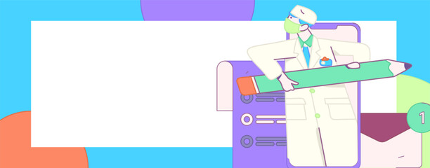 Medical characters fighting the epidemic flat vector concept operation hand drawn illustration
