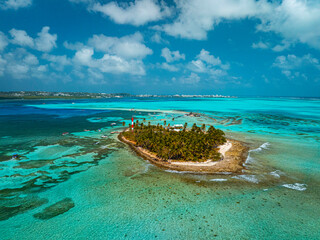 Johnny Cay island in San Andres - Tropics in Colombia by drone