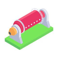 Mining Equipment Isometric Style Icons