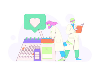 Medical characters fighting the epidemic flat vector concept operation hand drawn illustration
