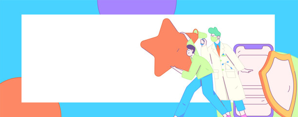 Medical characters fighting the epidemic flat vector concept operation hand drawn illustration
