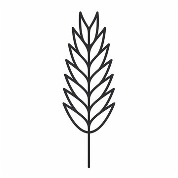 recommend clip art: Line art drawing of wheat ear