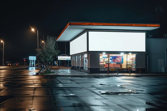 Blank banner mockup outdoors asphalt machine.