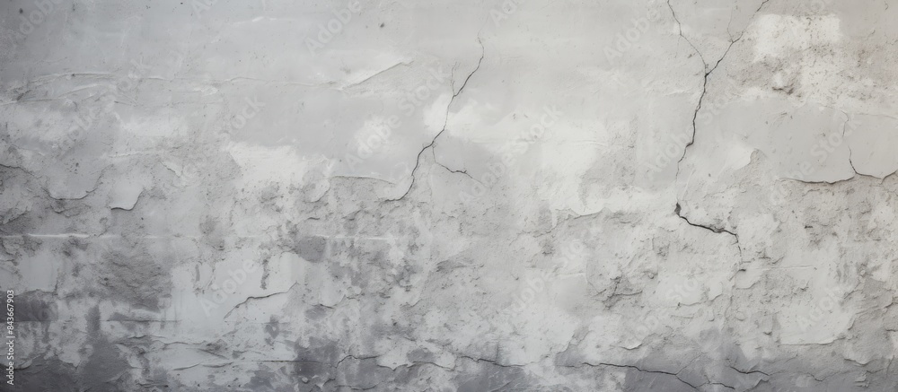 Leinwandbilder An abstract vintage gray background with an old gray wall and cracked plaster creating a textured copy space image