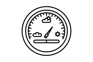 Barometer icon. icon related to weather. suitable for web site, app, user interfaces, printable etc. line icon style. simple vector design editable