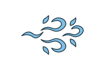 Wind icon. icon related to weather. suitable for web site, app, user interfaces, printable etc. flat line icon style. simple vector design editable