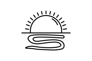Sunrise icon. icon related to weather. suitable for web site, app, user interfaces, printable etc. line icon style. simple vector design editable