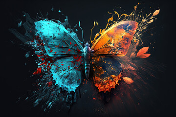 abstract butterfly on black background