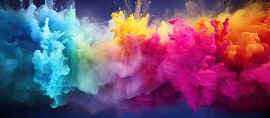 abstract powder splatted background Freeze motion of color powder exploding throwing color powder multicolor glitter texture. copy space available